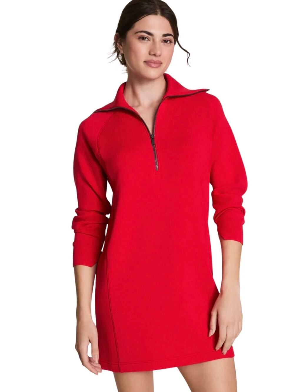 SPANX AirEssentials Size Half Zip Dress in Red Size Small